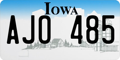IA license plate AJO485