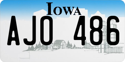 IA license plate AJO486