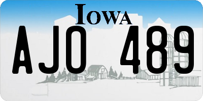 IA license plate AJO489