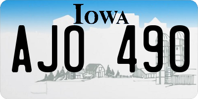 IA license plate AJO490