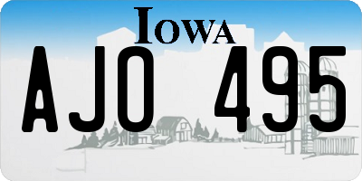 IA license plate AJO495