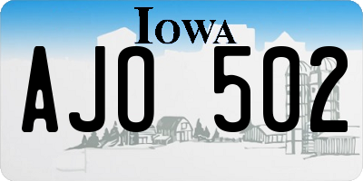 IA license plate AJO502