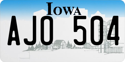 IA license plate AJO504