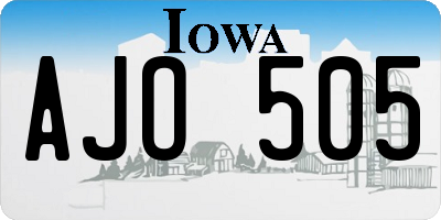 IA license plate AJO505