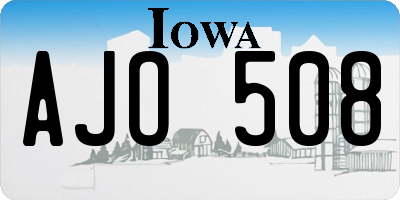 IA license plate AJO508