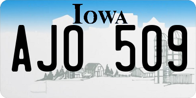 IA license plate AJO509