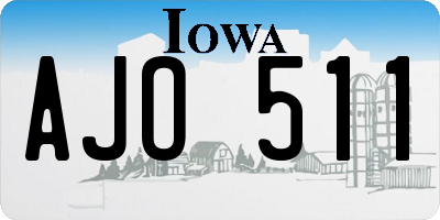 IA license plate AJO511