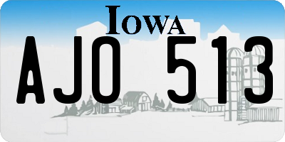 IA license plate AJO513