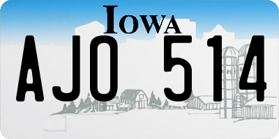IA license plate AJO514