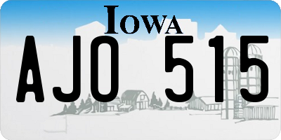 IA license plate AJO515