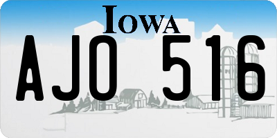 IA license plate AJO516