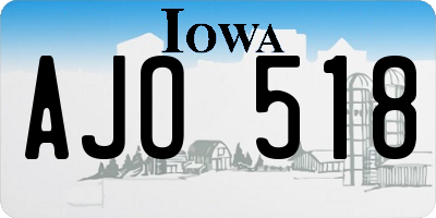 IA license plate AJO518