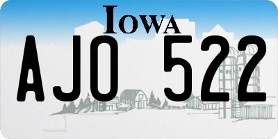 IA license plate AJO522