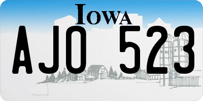 IA license plate AJO523