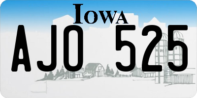 IA license plate AJO525