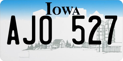 IA license plate AJO527