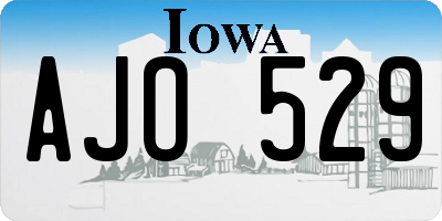 IA license plate AJO529