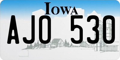 IA license plate AJO530