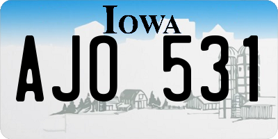IA license plate AJO531