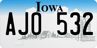 IA license plate AJO532