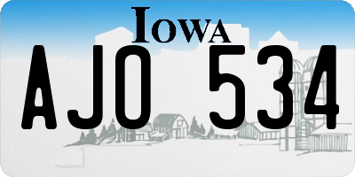 IA license plate AJO534