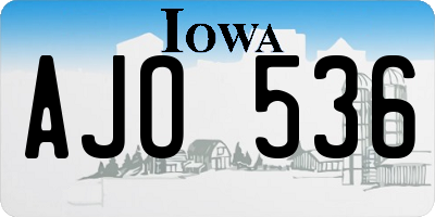 IA license plate AJO536