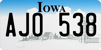 IA license plate AJO538