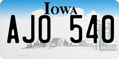 IA license plate AJO540