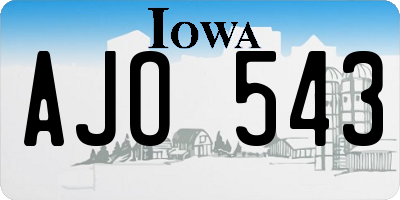 IA license plate AJO543