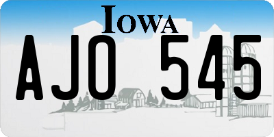 IA license plate AJO545