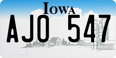 IA license plate AJO547