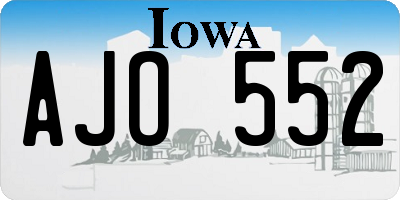 IA license plate AJO552