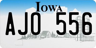 IA license plate AJO556