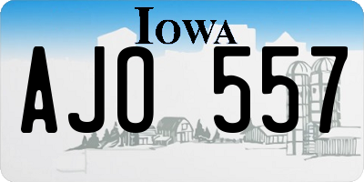 IA license plate AJO557