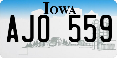 IA license plate AJO559