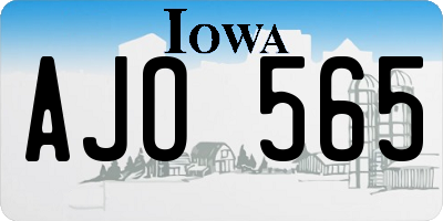 IA license plate AJO565