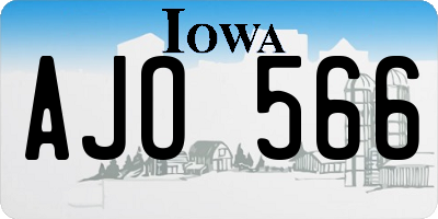 IA license plate AJO566