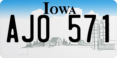 IA license plate AJO571
