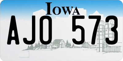 IA license plate AJO573