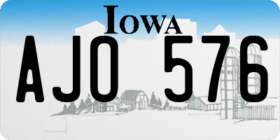 IA license plate AJO576