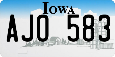 IA license plate AJO583