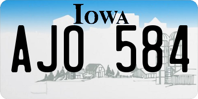 IA license plate AJO584