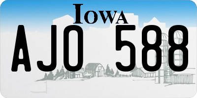 IA license plate AJO588