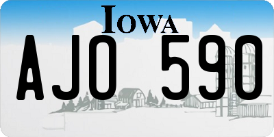 IA license plate AJO590