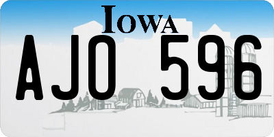 IA license plate AJO596