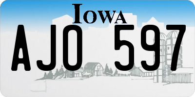 IA license plate AJO597