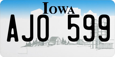 IA license plate AJO599