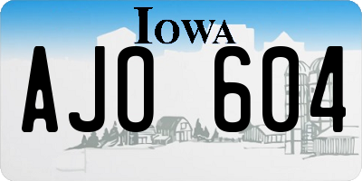IA license plate AJO604