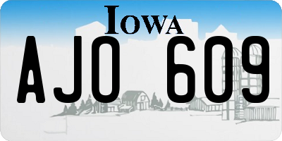 IA license plate AJO609