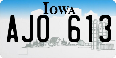 IA license plate AJO613